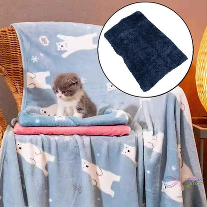 Pet Soft Cat Dog Towel, Warm Sleep Mat (50×37 Cm / 1 Pc / Mix Color & Design) - infinityexculsivestore.com
