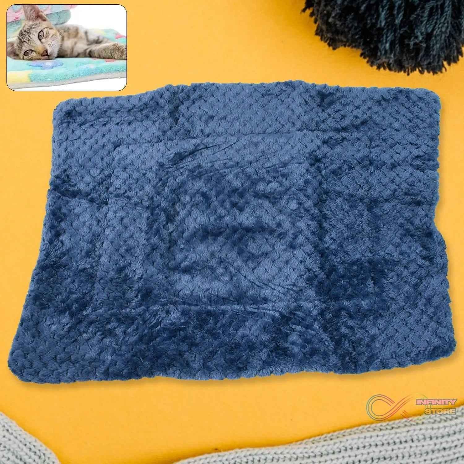 Pet Soft Cat Dog Towel, Warm Sleep Mat (50×37 Cm / 1 Pc / Mix Color & Design) - infinityexculsivestore.com