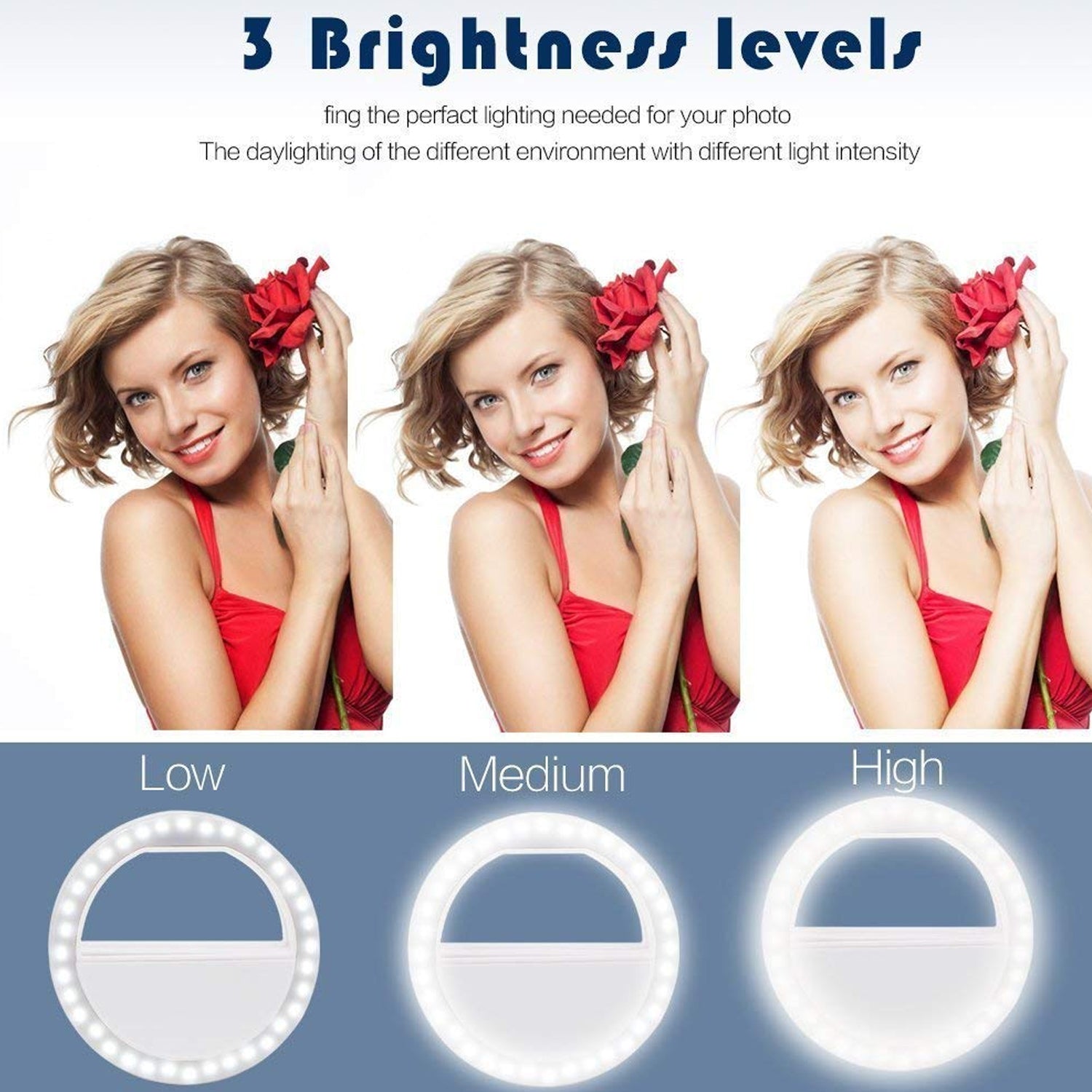 Phone Selfie Light Selfie Ring Light Selfie Light for Smartphone Selfie Light for Phone Battery Operated Selfie Ring Light (Battery Not Included) - infinityexculsivestore.com