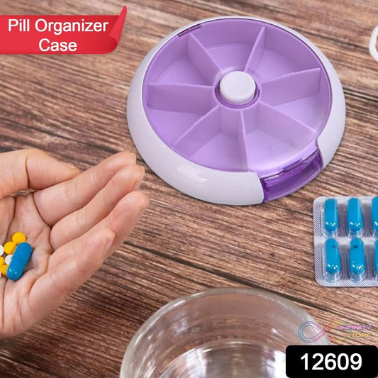 Pill Box Medicine Dispenser 7 - Day Week Weekly Whee Cute Portable fruit style 7 grid seal rotation Pill Organizer Medicine Box (1 Pc) - infinityexculsivestore.com