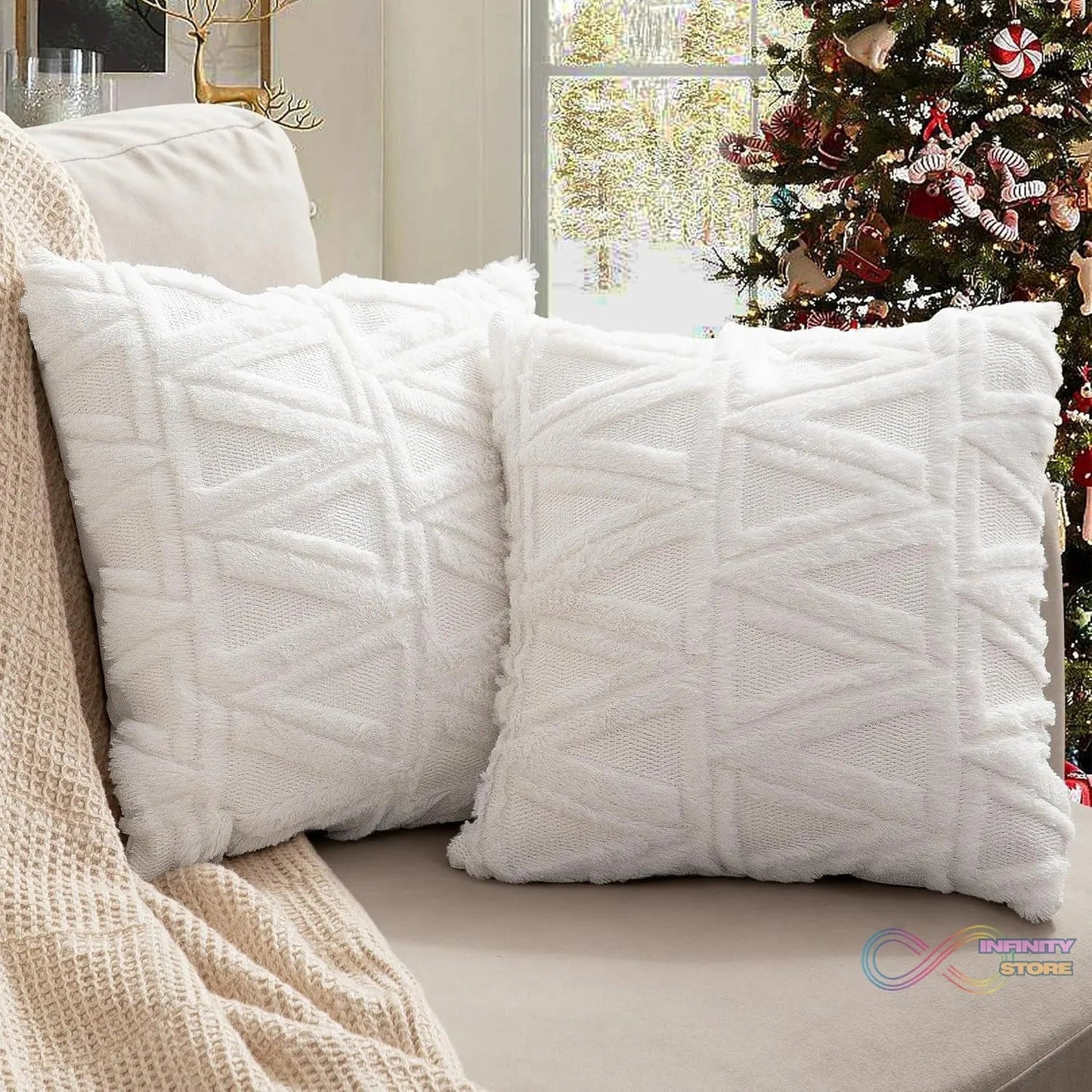 Pillow Covers, Couch Pillows Cover, Soft Decorative Cover (Mix Color & Design / 2 Pc) - infinityexculsivestore.com