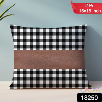 Pillow Covers, Leather & Cotton Cushion Covers (15 × 15 Inch / 1 Pair / 2 Pc) - infinityexculsivestore.com