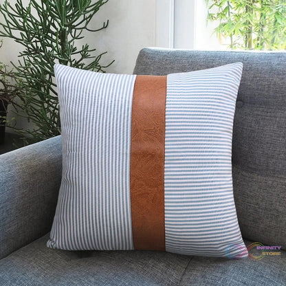 Pillow Covers, leather & cotton Cushion Covers (16 × 16 Inch / 1 Pair / 2 Pc) - infinityexculsivestore.com