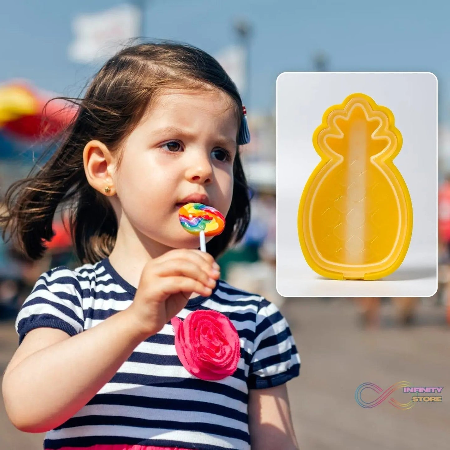 Pineapple Shape Popsicle Molds - Durable Silicone Ice Candy Cream Mould, DIY Ice Pop Kitchen Tool - infinityexculsivestore.com