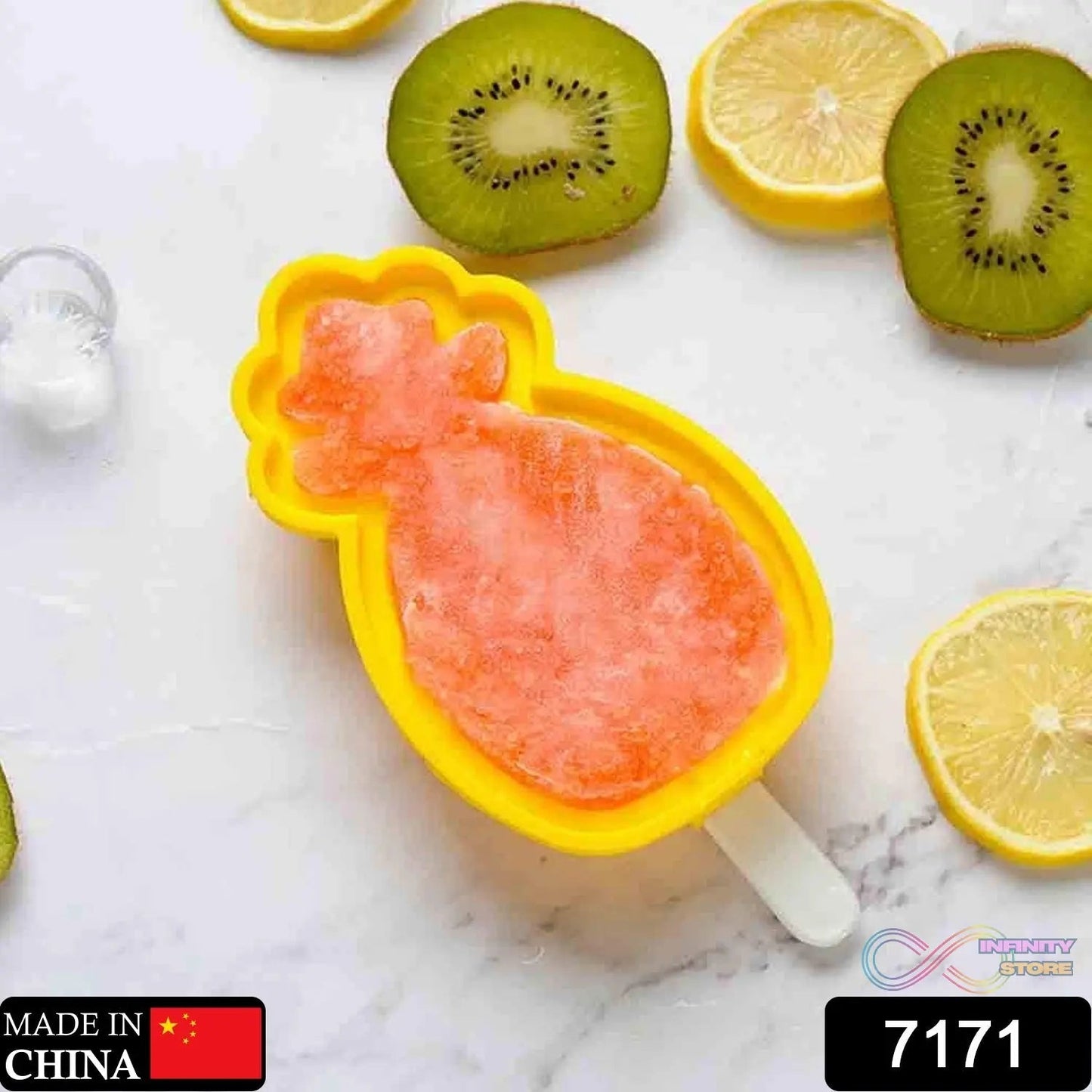Pineapple Shape Popsicle Molds - Durable Silicone Ice Candy Cream Mould, DIY Ice Pop Kitchen Tool - infinityexculsivestore.com