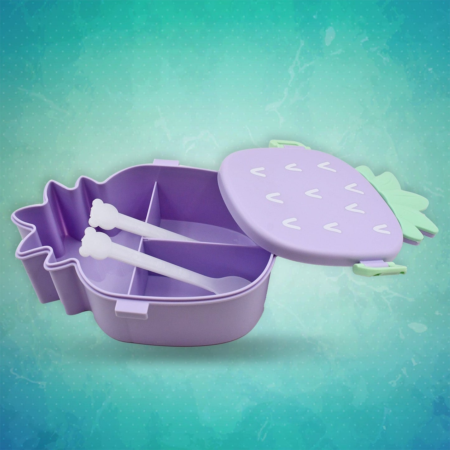 Pineapple Shaped Lunch Box with Compartments Lunch Food Container with Box Portable Lid School & Kids Lunch Box - infinityexculsivestore.com