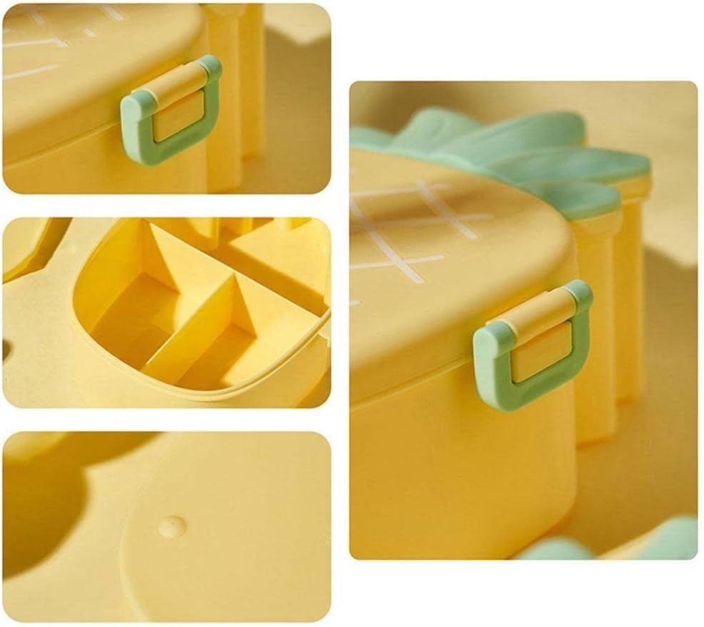 Pineapple Shaped Lunch Box with Compartments Lunch Food Container with Box Portable Lid School & Kids Lunch Box - infinityexculsivestore.com