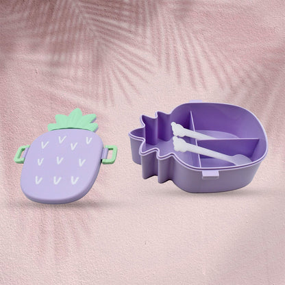 Pineapple Shaped Lunch Box with Compartments Lunch Food Container with Box Portable Lid School & Kids Lunch Box - infinityexculsivestore.com