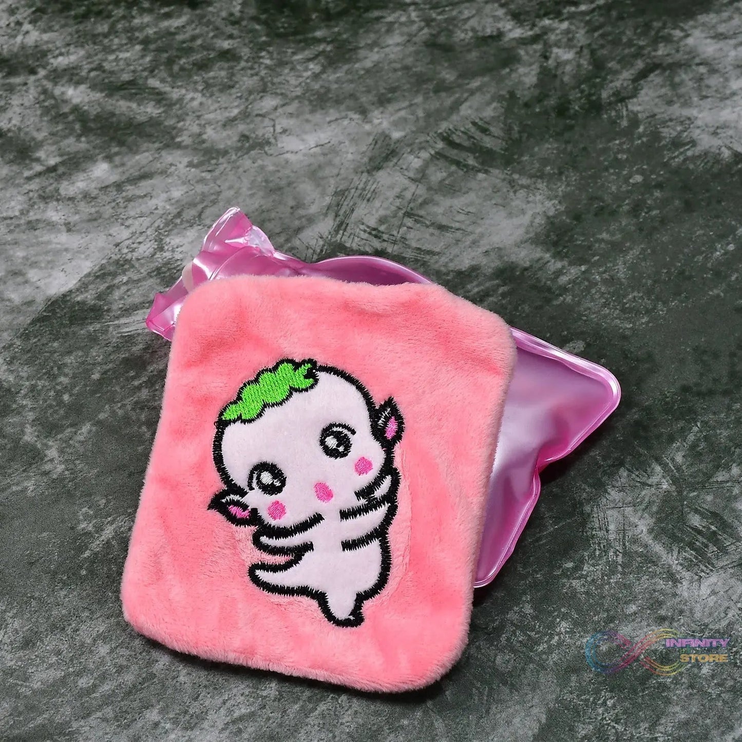 Pink Cartoon Small Hot Water Bag with Cover for Pain Relief - infinityexculsivestore.com