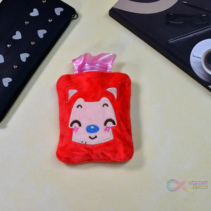 Pink Cat small Hot Water Bag with Cover for Pain Relief, Neck, Shoulder Pain and Hand, Feet Warmer, Menstrual Cramps. - infinityexculsivestore.com
