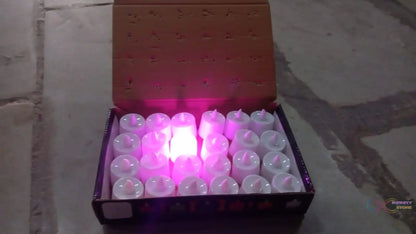 Pink Flameless LED Tealights, Smokeless Plastic Decorative Candles - Led Tea Light Candle For Home Decoration (Pack Of 24) - infinityexculsivestore.com