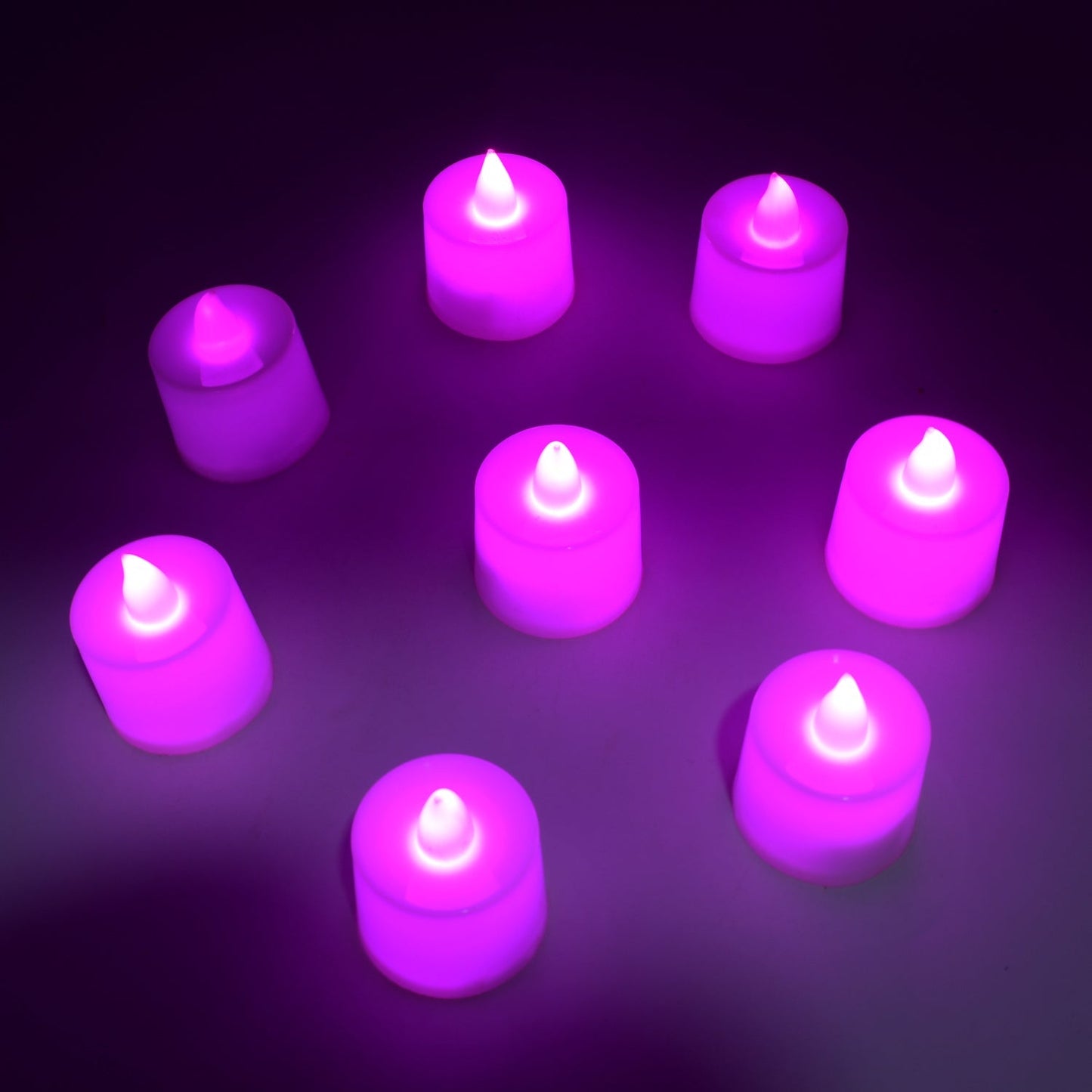 Pink Flameless LED Tealights, Smokeless Plastic Decorative Candles - Led Tea Light Candle For Home Decoration (Pack Of 8pc) ( Diya , Divo , Diva , Deepak , Jyoti) - infinityexculsivestore.com