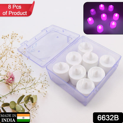 Pink Flameless LED Tealights, Smokeless Plastic Decorative Candles - Led Tea Light Candle For Home Decoration (Pack Of 8pc) ( Diya , Divo , Diva , Deepak , Jyoti) - infinityexculsivestore.com