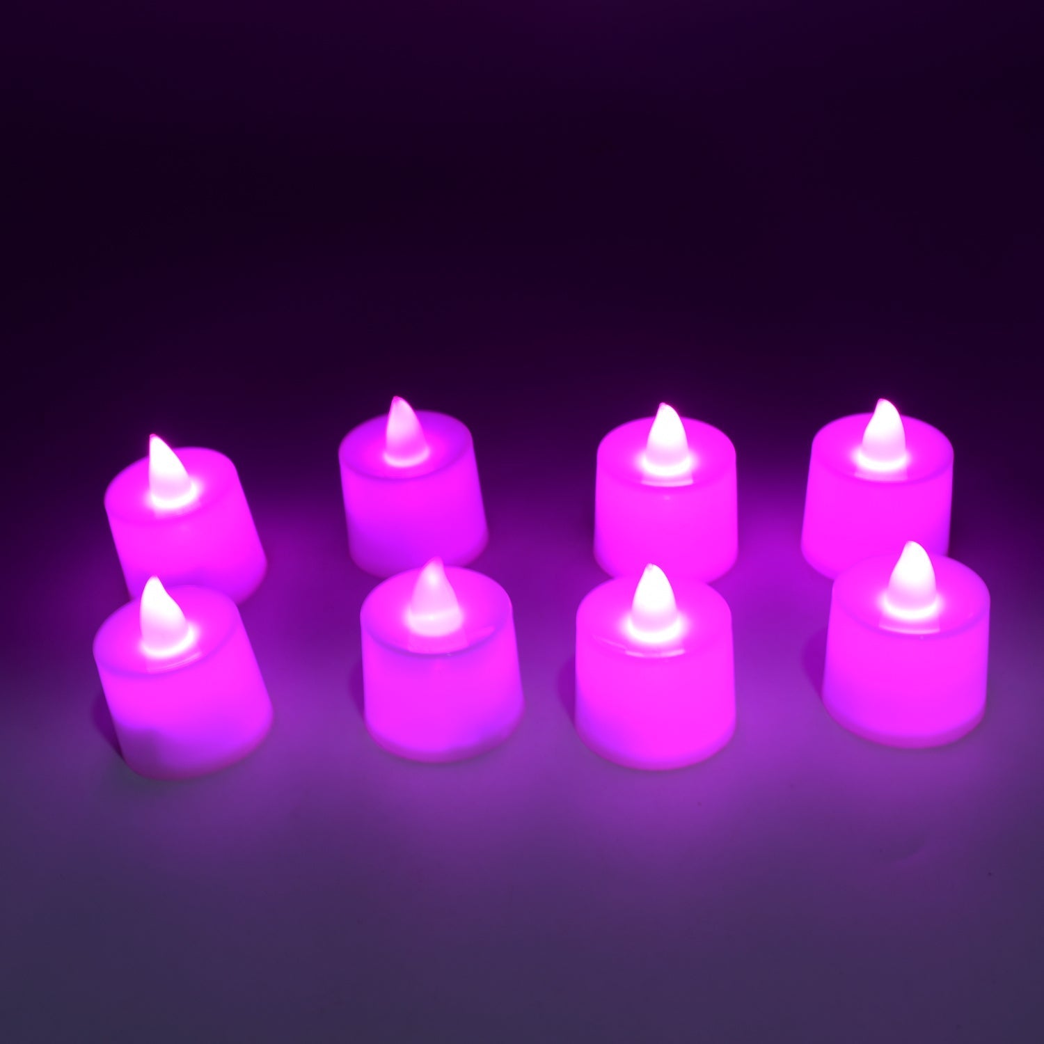Pink Flameless LED Tealights, Smokeless Plastic Decorative Candles - Led Tea Light Candle For Home Decoration (Pack Of 8pc) ( Diya , Divo , Diva , Deepak , Jyoti) - infinityexculsivestore.com