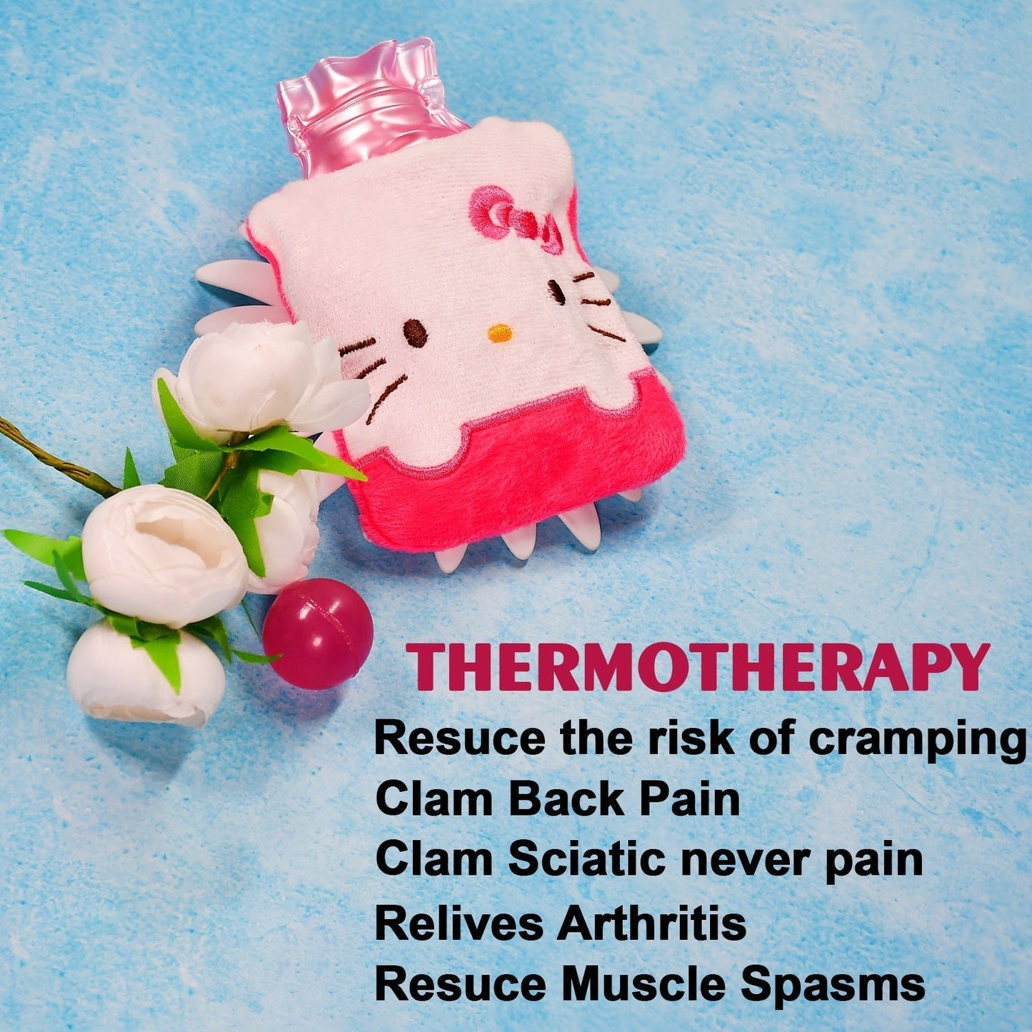 Pink Hello Kitty Small Hot Water Bag with Cover for Pain Relief - infinityexculsivestore.com