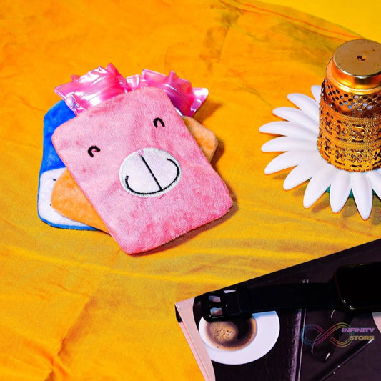 Pink small Hot Water Bag with Cover for Pain Relief, Neck, Shoulder Pain and Hand, Feet Warmer, Menstrual Cramps. - infinityexculsivestore.com