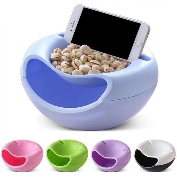 Pista Nut Fruit Platter Serving Bowl With Mobile Phone Holder by HomeFast - infinityexculsivestore.com