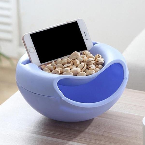 Pista Nut Fruit Platter Serving Bowl With Mobile Phone Holder by HomeFast - infinityexculsivestore.com