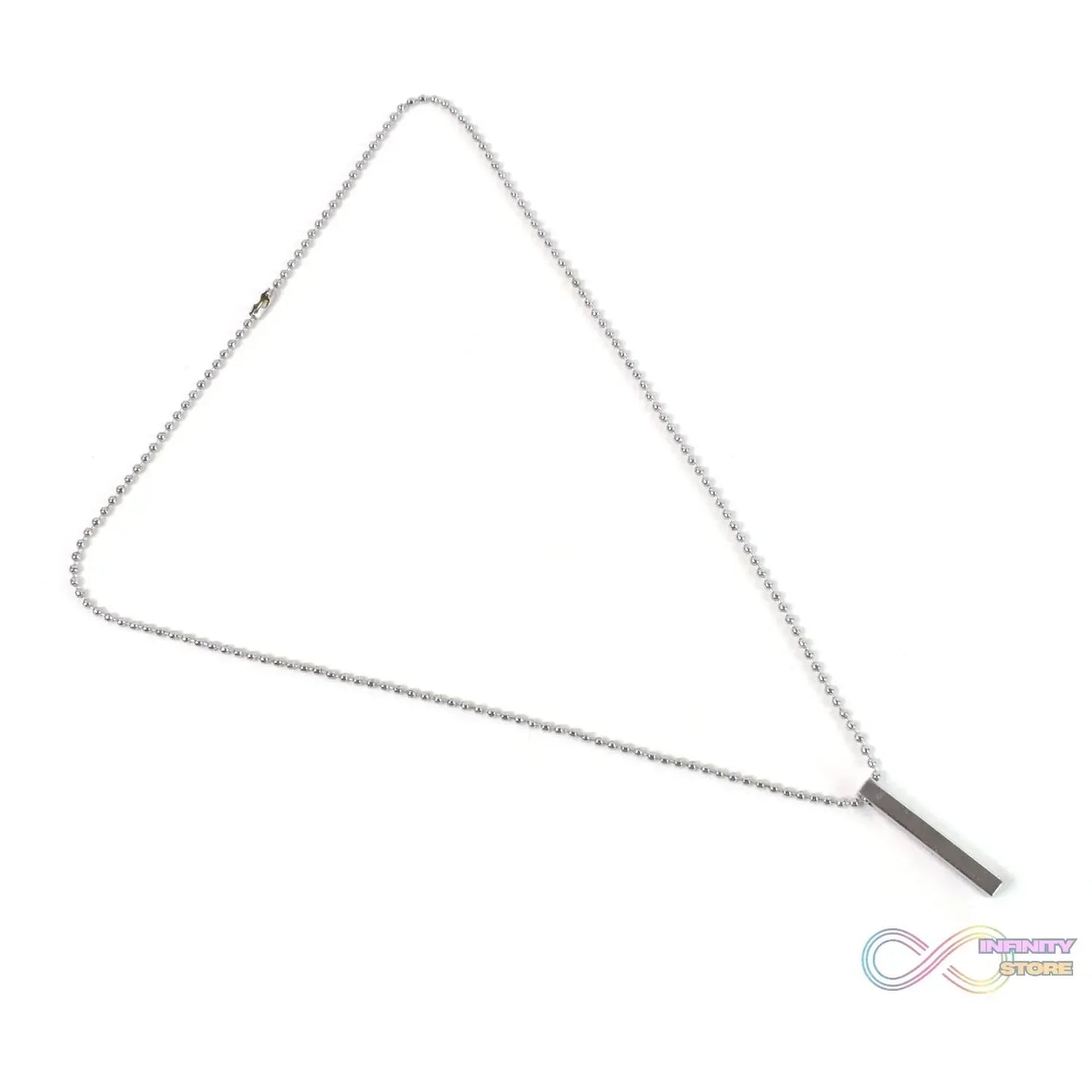 Plain Stick Shape Locket With Chain Stainless Steel Necklace (1 Pc) - infinityexculsivestore.com