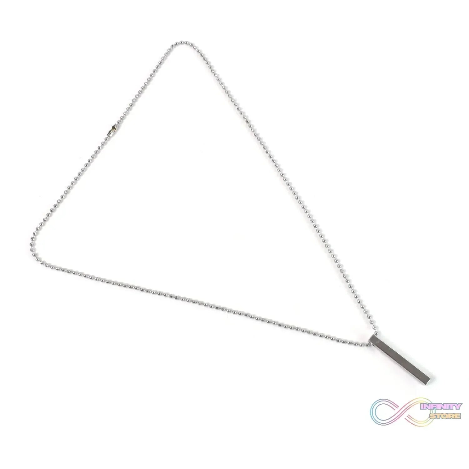 Plain Stick Shape Locket With Chain Stainless Steel Necklace (1 Pc) - infinityexculsivestore.com