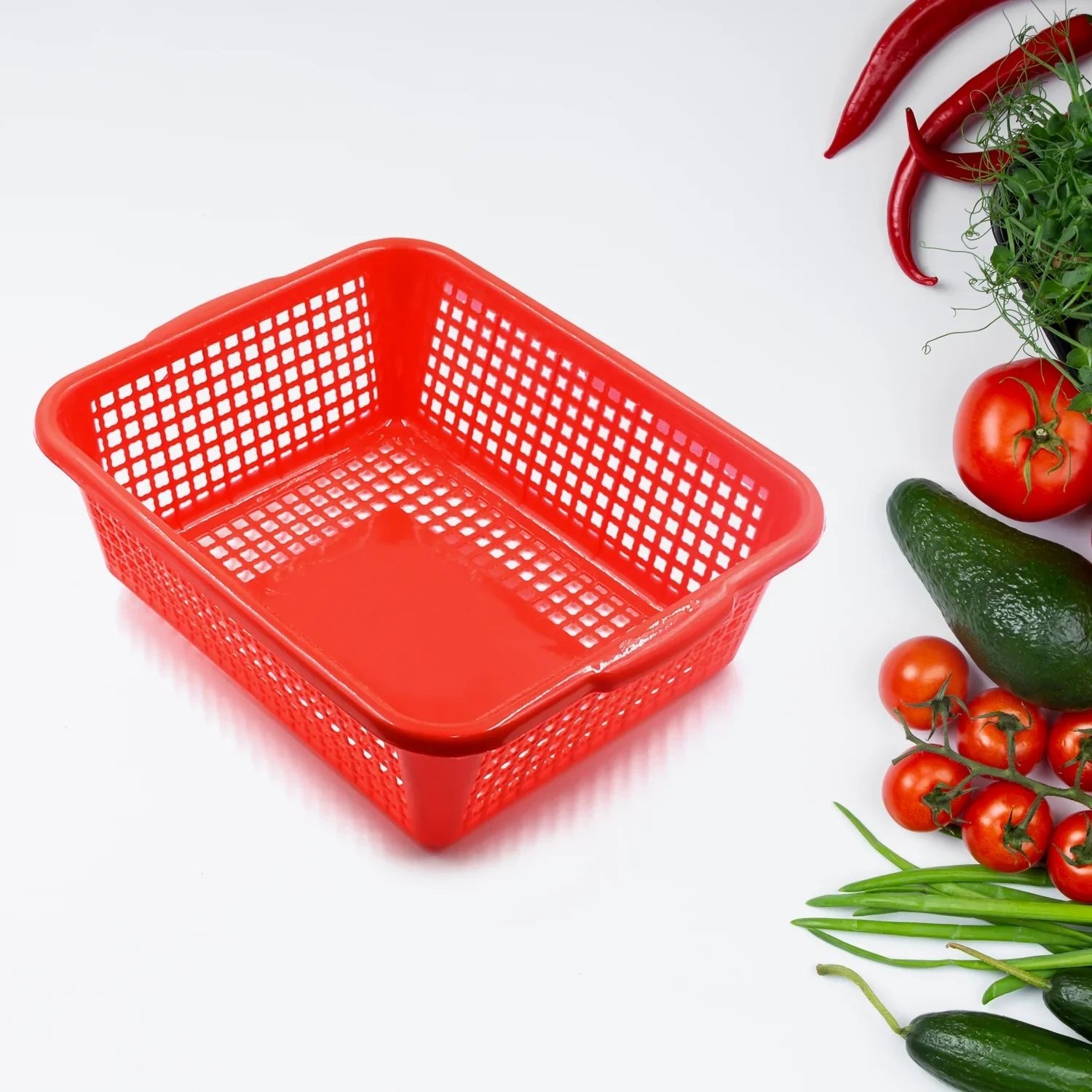 Plastic 1 Pc Kitchen Small Size Dish Rack Drainer Vegetables and Fruits Washing Basket Dish Rack Multipurpose Organizers (29x22CM Mix Color) - infinityexculsivestore.com
