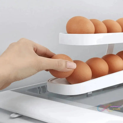 Plastic 2 - Tier Rolling Egg Dispenser For 12 - 14 Eggs (1 Pc) - infinityexculsivestore.com