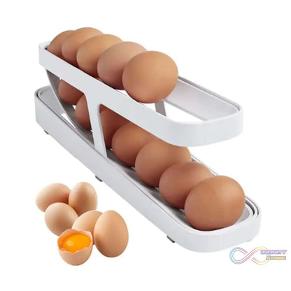 Plastic 2 - Tier Rolling Egg Dispenser For 12 - 14 Eggs (1 Pc) - infinityexculsivestore.com