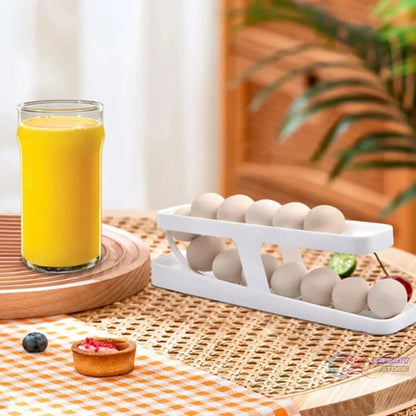 Plastic 2 - Tier Rolling Egg Dispenser For 12 - 14 Eggs (1 Pc) - infinityexculsivestore.com