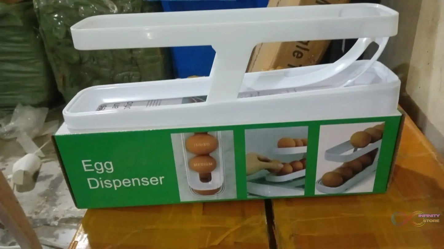 Plastic 2 - Tier Rolling Egg Dispenser For 12 - 14 Eggs (1 Pc) - infinityexculsivestore.com