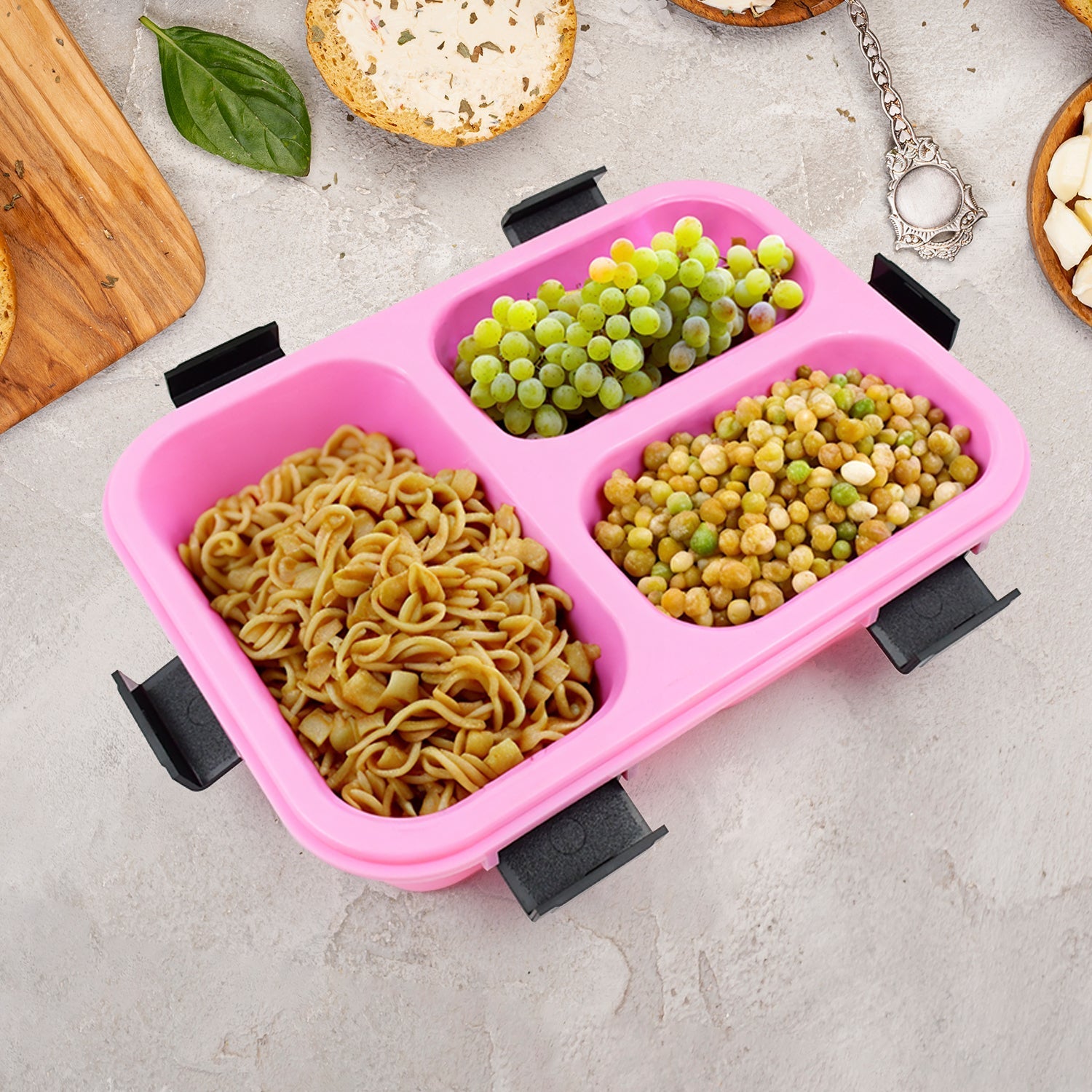 Plastic 3 Compartment Insulated Lunch Box, Lunch Box (1 Pc) - infinityexculsivestore.com
