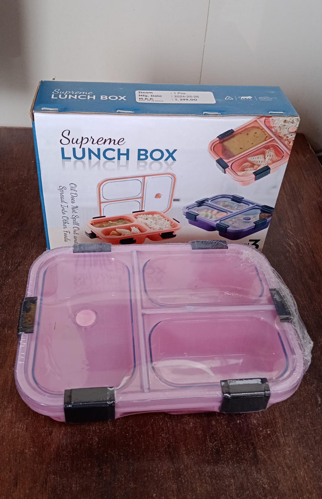 Plastic 3 Compartment Insulated Lunch Box, Lunch Box (1 Pc) - infinityexculsivestore.com