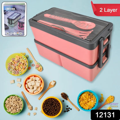 Plastic 3 Layer Leak Proof 3 Compartment Lunch Box for Office (1 Pc) - infinityexculsivestore.com