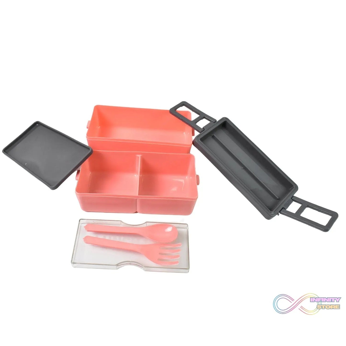 Plastic 3 Layer Leak Proof 3 Compartment Lunch Box for Office (1 Pc) - infinityexculsivestore.com