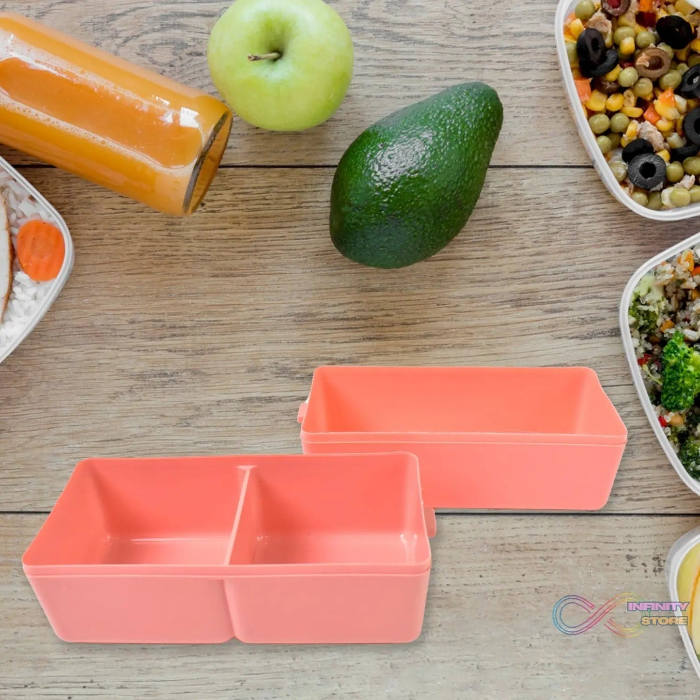 Plastic 3 Layer Leak Proof 3 Compartment Lunch Box for Office (1 Pc) - infinityexculsivestore.com