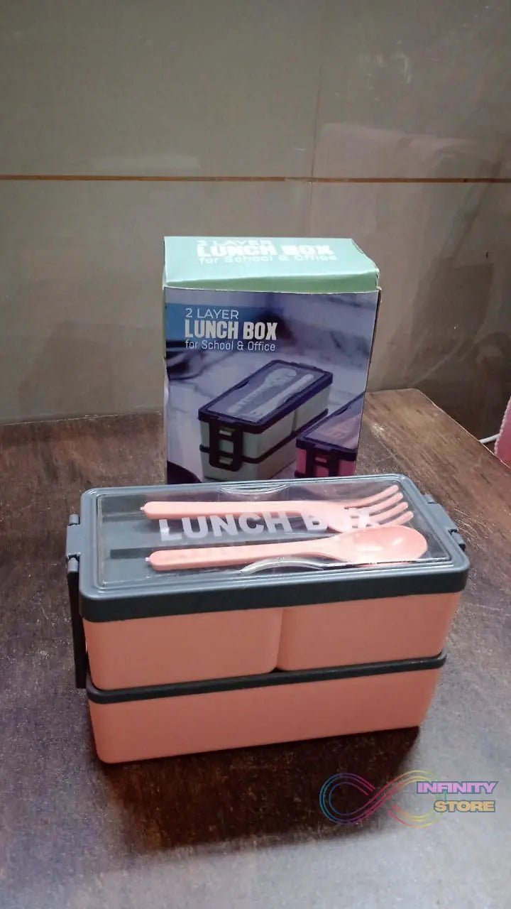 Plastic 3 Layer Leak Proof 3 Compartment Lunch Box for Office (1 Pc) - infinityexculsivestore.com