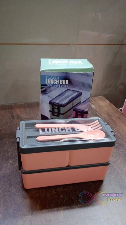 Plastic 3 Layer Leak Proof 3 Compartment Lunch Box for Office (1 Pc) - infinityexculsivestore.com