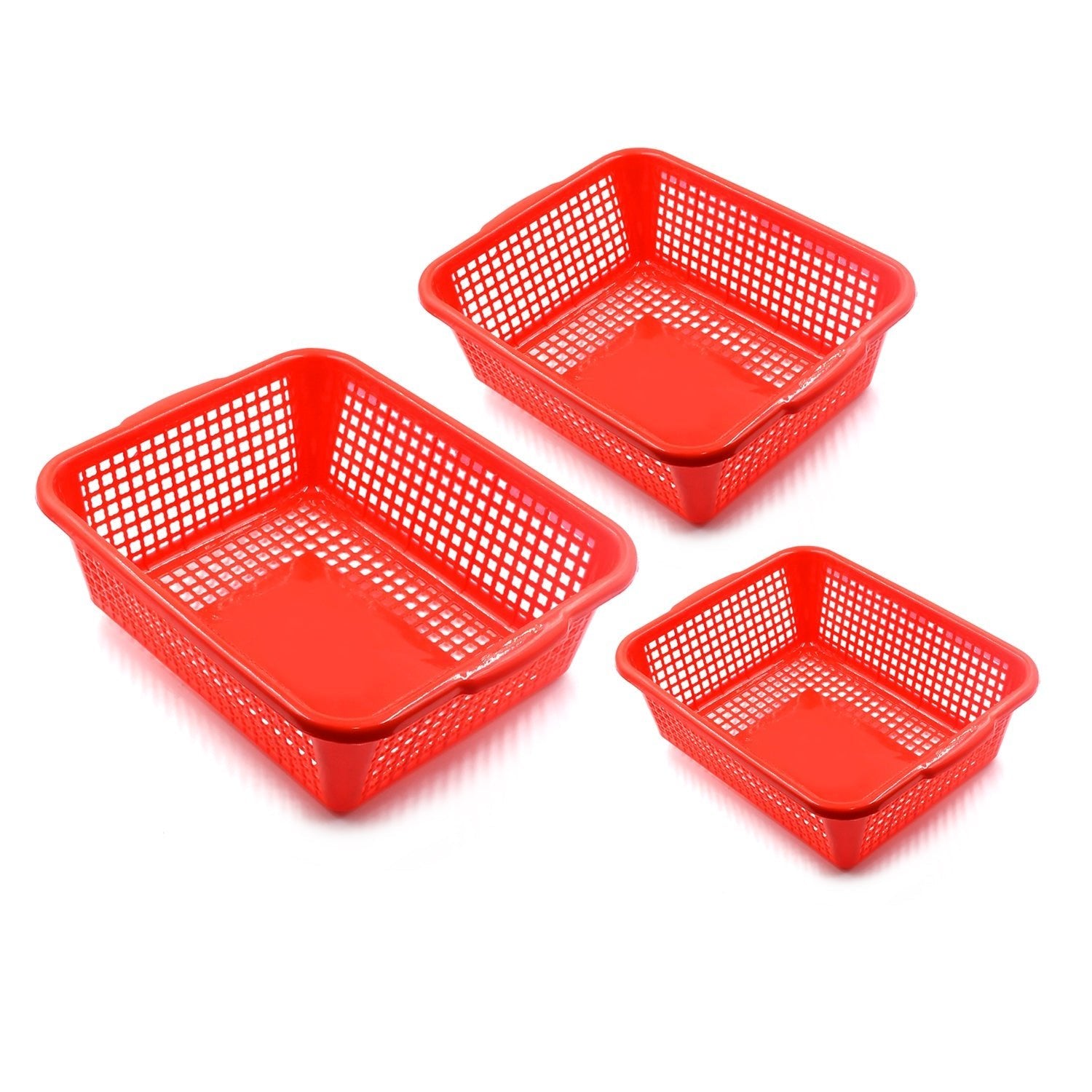 Plastic 3 Pieces Kitchen Large Size Dish Rack Drainer Vegetables and Fruits Washing Basket Dish Rack Multipurpose Organizers - infinityexculsivestore.com