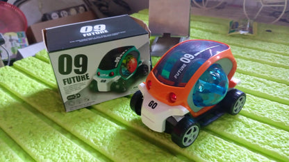 Plastic 360 Degree Rotating Stunt Car Toy for Kids - Bump and Go Action with 4D Lights and Music, Plastic Mini Car with Disco Ball (1 Pc / Battery Not Included) - infinityexculsivestore.com