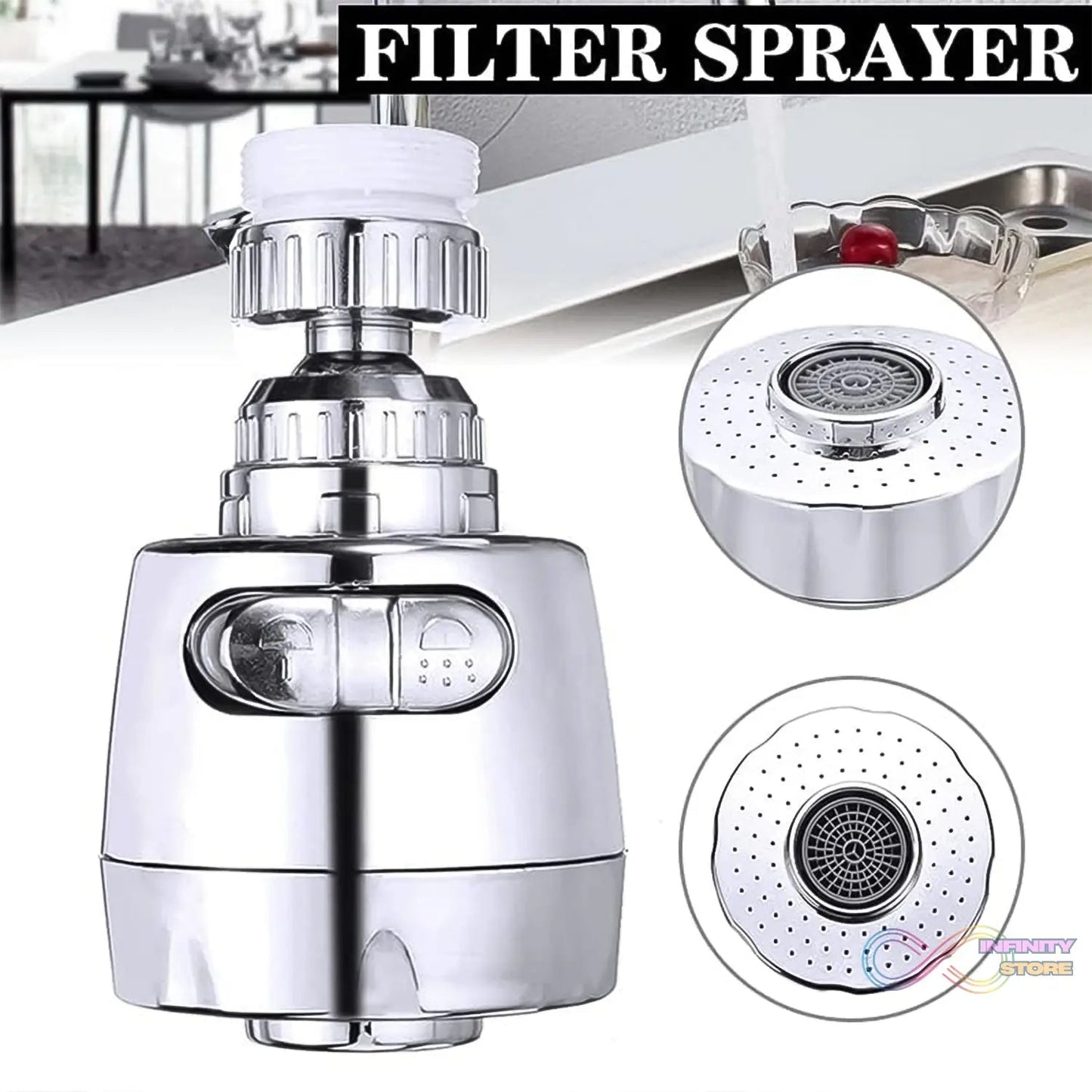 Plastic 360 Degree Rotating Water - Saving Faucet Sprayer Head (1 Pc) - infinityexculsivestore.com