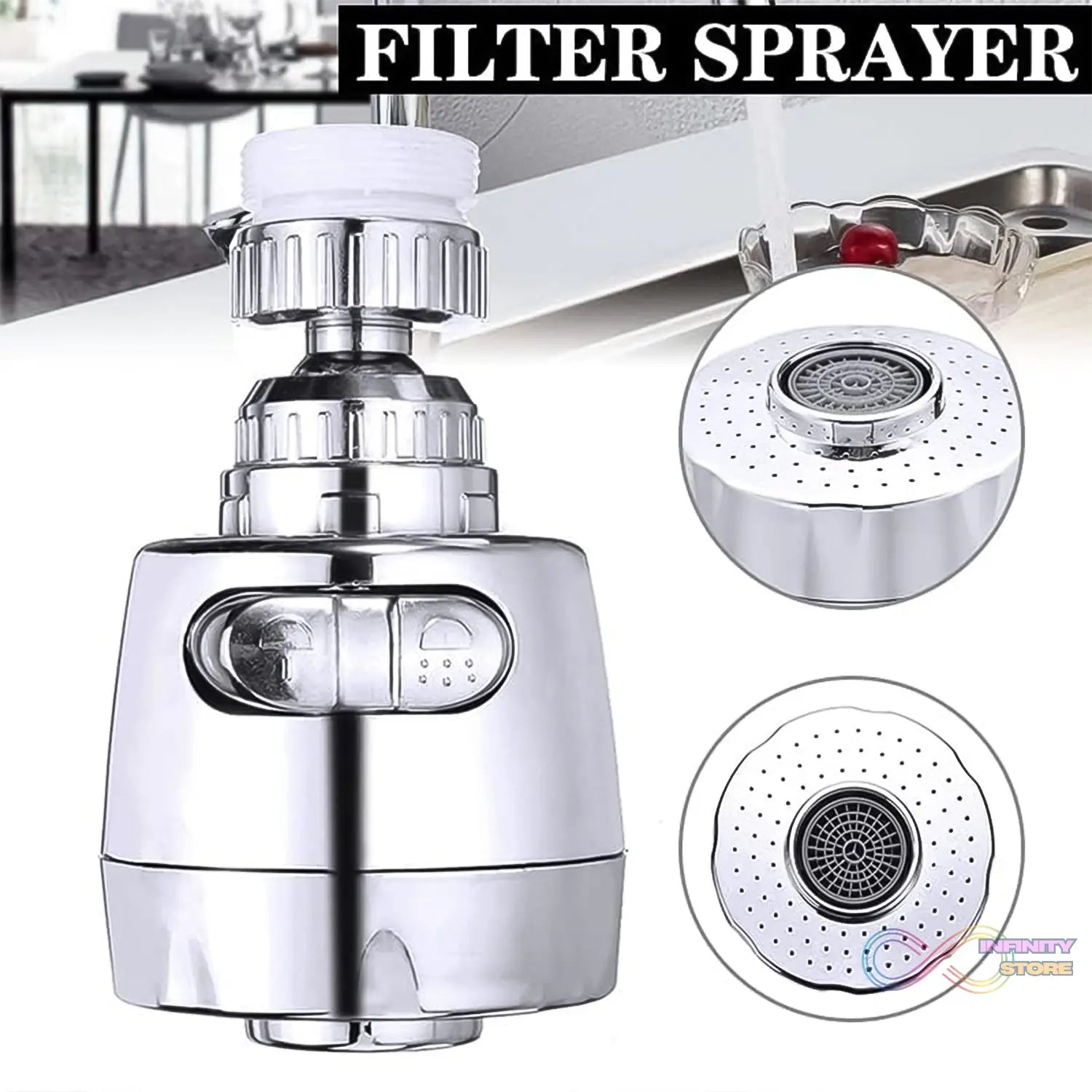 Plastic 360 Degree Rotating Water - Saving Faucet Sprayer Head (1 Pc) - infinityexculsivestore.com
