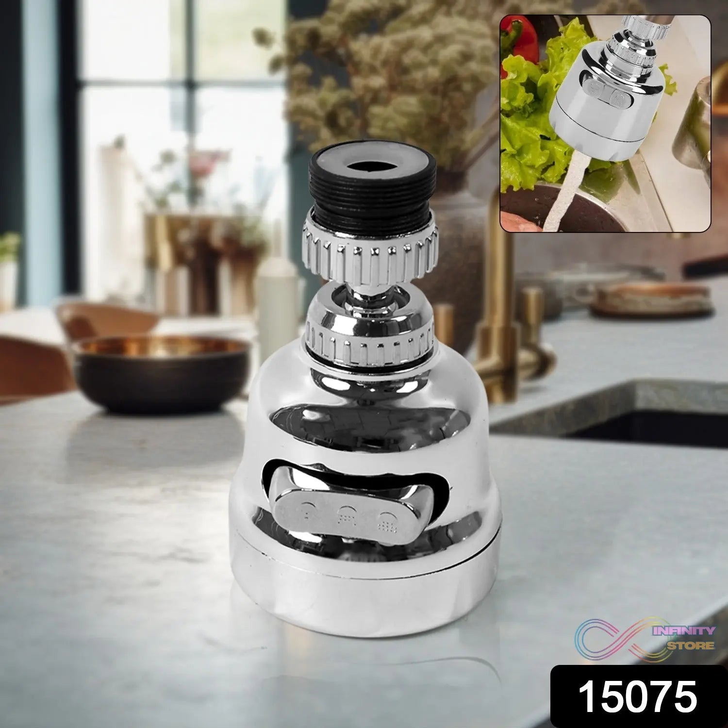 Plastic 360 Degree Rotating Water - Saving Faucet Sprayer Head (3.5 Inch) - infinityexculsivestore.com