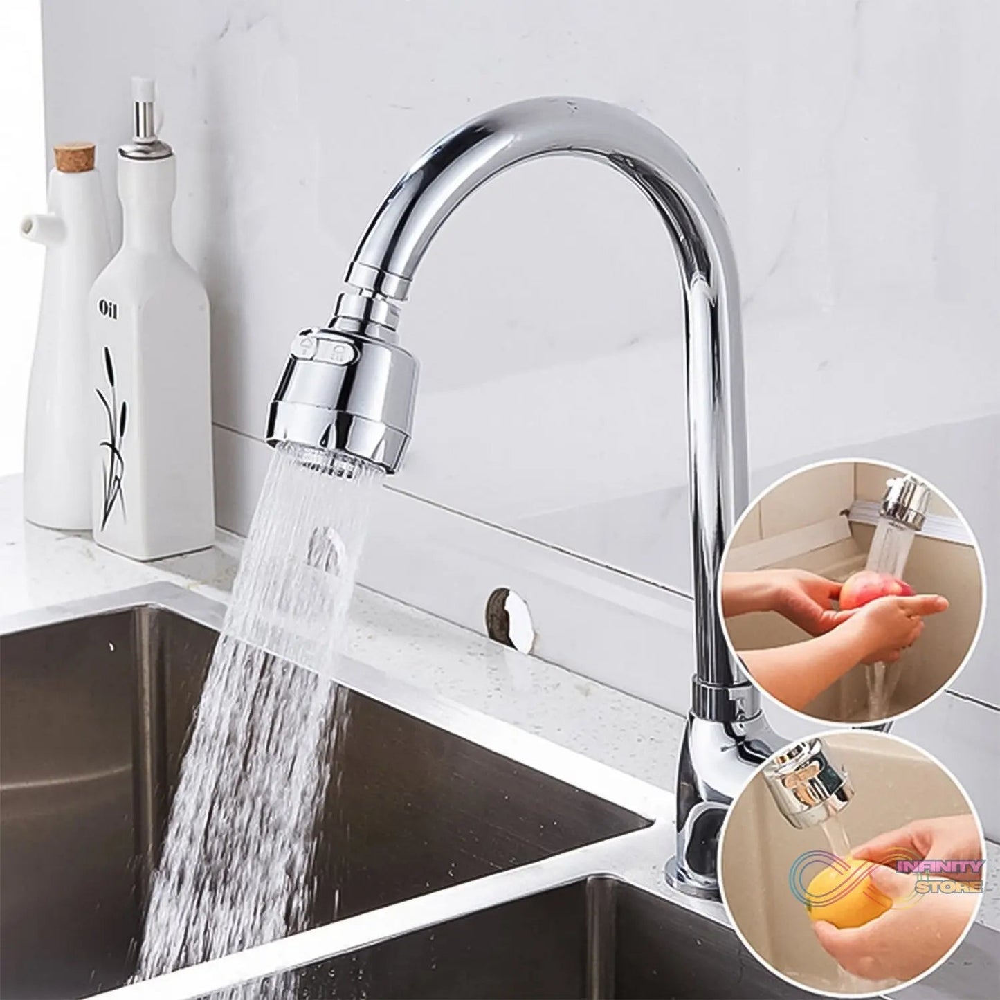 Plastic 360 Degree Rotating Water - Saving Faucet Sprayer Head (3.5 Inch) - infinityexculsivestore.com
