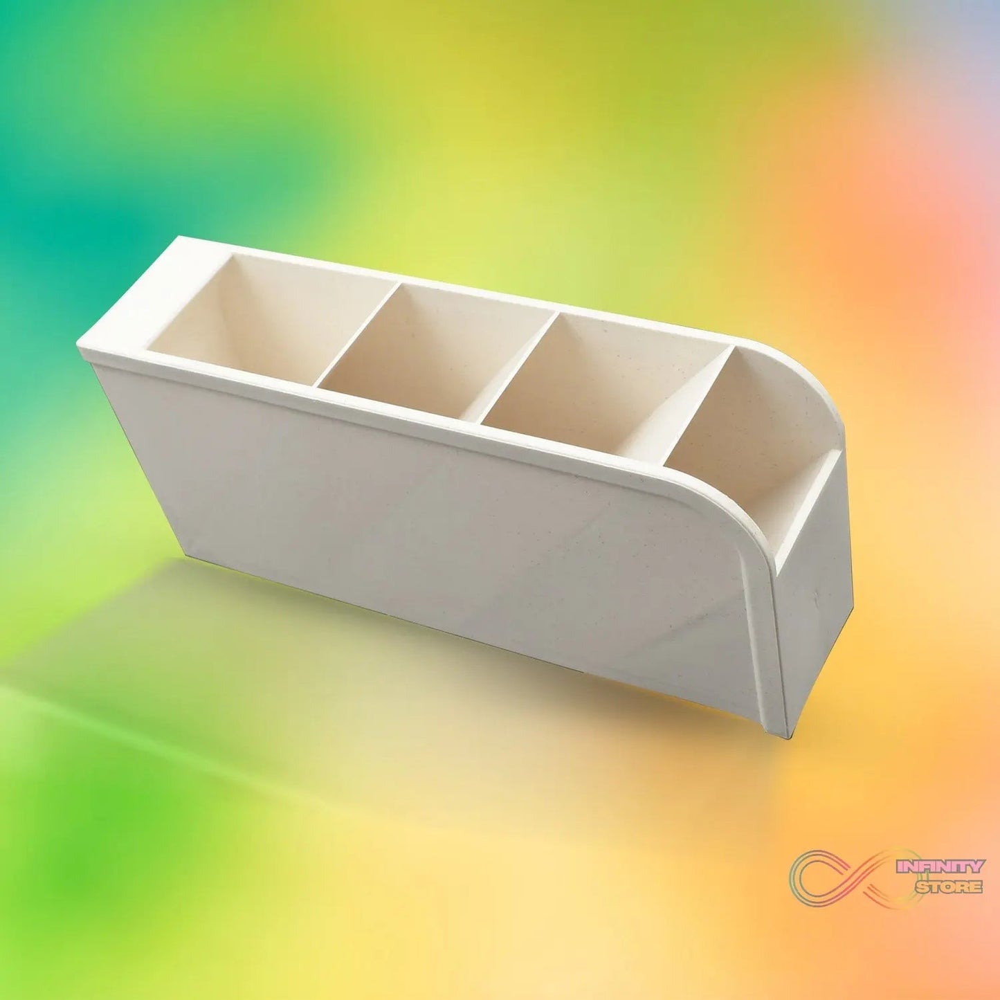 Plastic 4 Compartment Office Desktop Storage Box, Pen Pencil Stand/Holder Stationary Organizer, Plastic Desktop Stationary Organizer For School - infinityexculsivestore.com