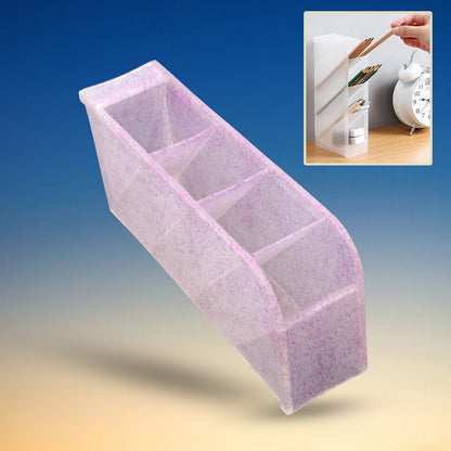 Plastic 4 Compartment Office Desktop Storage Box, Pen Pencil Stand/Holder Stationary Organizer, Plastic Desktop Stationary Organizer For School - infinityexculsivestore.com