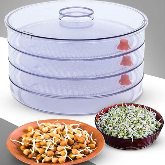 Plastic 4 Compartment Sprout Maker, White - infinityexculsivestore.com
