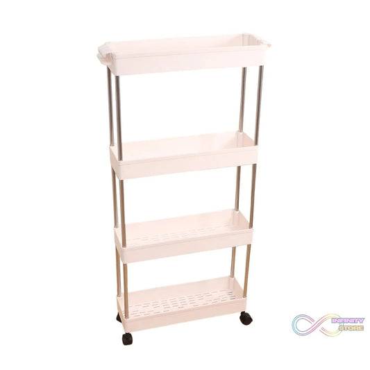 Plastic 4 layer folding trolly Storage Organizer for Kitchen Storage Rack Shelf Trolley Rack with Caster Wheels (4 LAYER) - infinityexculsivestore.com