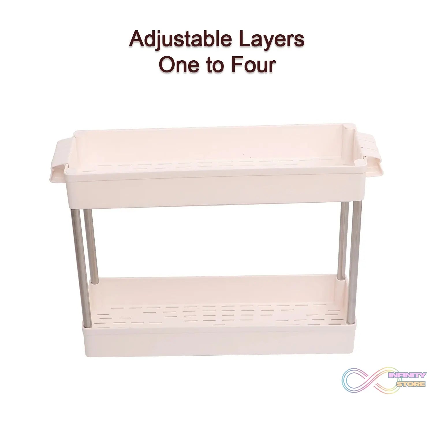 Plastic 4 layer folding trolly Storage Organizer for Kitchen Storage Rack Shelf Trolley Rack with Caster Wheels (4 LAYER) - infinityexculsivestore.com