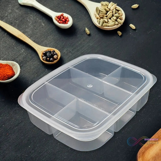 Plastic 5 - Compartment Excellent container Reusable Lunch Box (1 Pc) - infinityexculsivestore.com