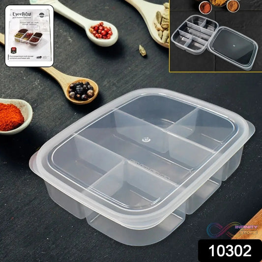 Plastic 5 - Compartment Excellent container Reusable Lunch Box (1 Pc) - infinityexculsivestore.com