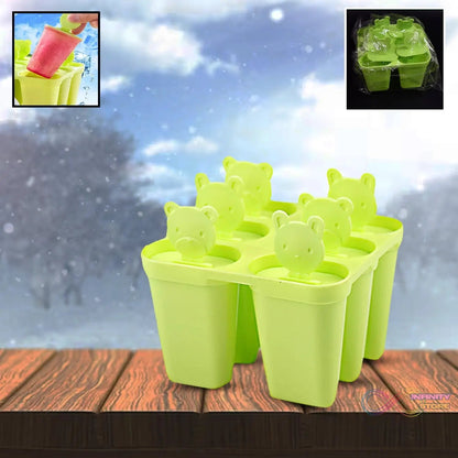 Plastic 6 Grid / Compartment Popsicle Ice Cream Mold (1 Pc) - infinityexculsivestore.com